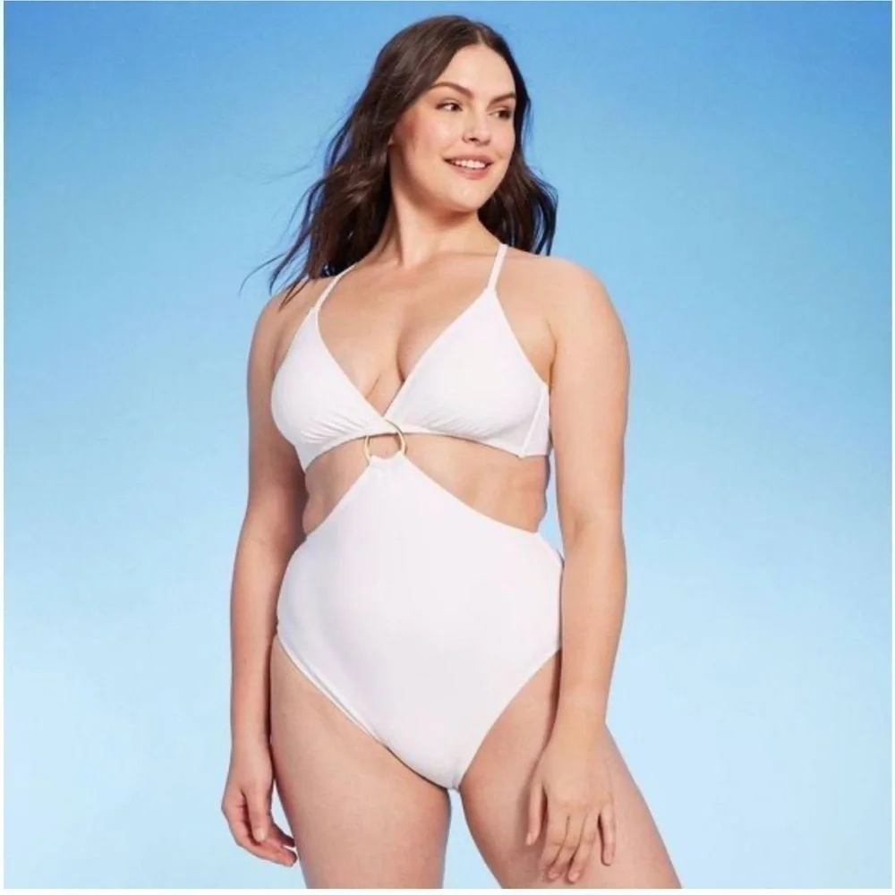 NWT Shade and Shore white monokini